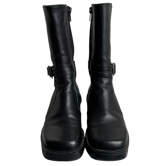 NWOT LL Bean Short Black Leather Boots Womens Size 5.5 Med - Picture 6 of 9